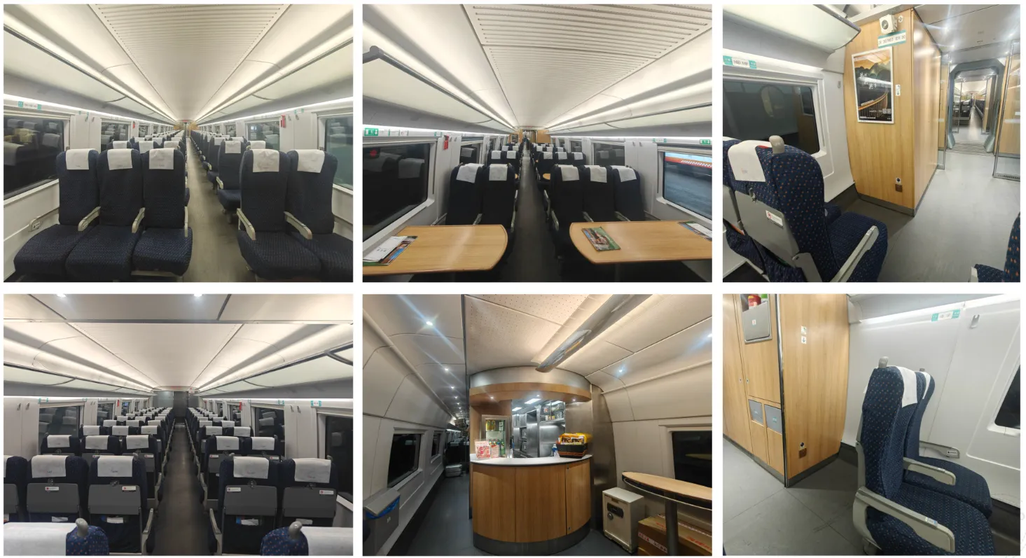 Second class seating on a Chinese bullet train to Chongqing