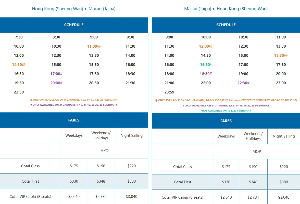 Hong Kong-Macau Ferry Terminal in Sheung Wan for direct ferry trips