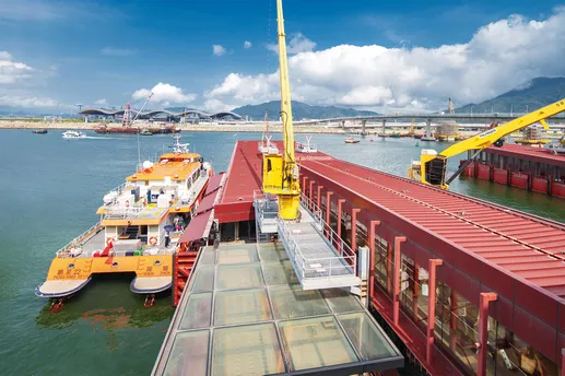 SkyPier Terminal ferry traveling from Hong Kong Airport to Shenzhen and Guangzhou