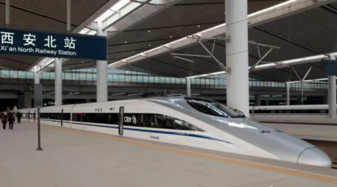 Inside a second class cabin on a China High Speed Train to Xi'an