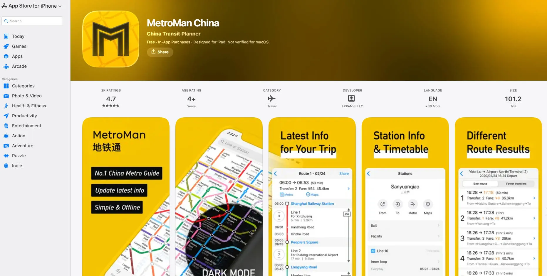 Download MetroMan app on the Apple App Store for multi-city transit